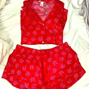 Victoria Secret Matching Rose Pajama Set